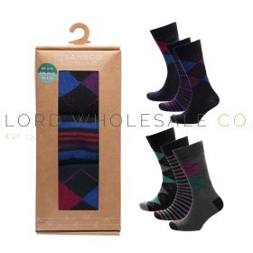 Men's Argyle 3pk Bamboo Design Socks In Gift Box by Bamboo Threads
