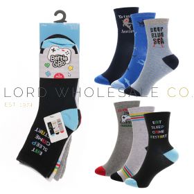 Boys 3pk Gaming/Shark Design Socks by Bertie & Bo 12 x 3 Pair Pack