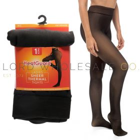 Ladies 140 Denier Black Sheer Effect Thermal Tights by Heatguard 4 Pieces
