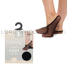 Ladies footlets and no-show socks available in wholesale packs.