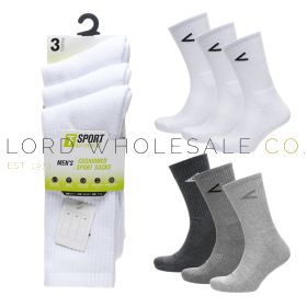 Men's 3pk Half Terry Cushioned Sport Socks by Tom Franks 4 x 3 Pair Pack SK1553