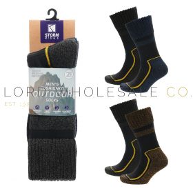 Men's 2pk Cushioned Outdoor Boot Socks by Storm Ridge 6 x 2 Pair Pack