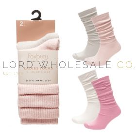 Ladies 2pk Soft Cosy Slouch Socks by Foxbury 4 x 2 Pair Pack