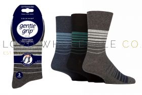 "Wholesale men’s gentle grip socks with soft top design in assorted colours"