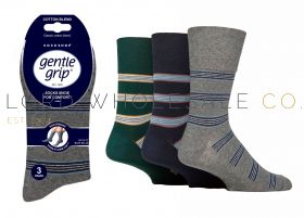 "Wholesale men’s gentle grip socks with soft top design in assorted colours"