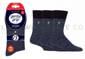Men's Navy Denim 1.0 TOG Thermal Heat Holders Gentle Grip by Sock Shop 6 Pairs
