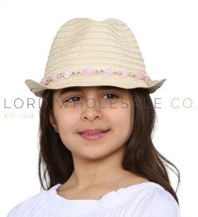 04-3527-Girls Beaded Trilby Hat by Pro Hike 1 Piece