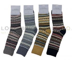 Men's 1pk Nordic Super Soft Wool Blend Knitted Socks by Foxes & Frogs 12 Pairs
