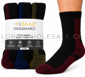 Men's Zaaz Endurance bamboo diabetic work socks with coloured footbed and 3 pair packaging