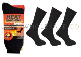 Men's Black Thermal 2.3 TOG Heat Machine Socks 12 pairs