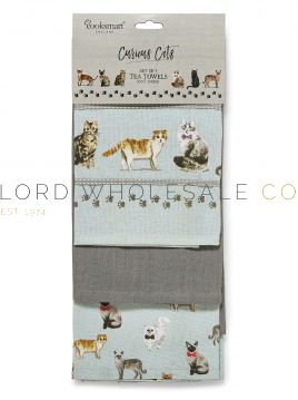 1733 Curious Cats Tea Towels by Cooksmart