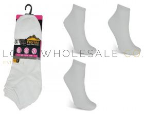 Ladies White Cotton Rich Trainer Socks 3 Pair Pack by Pro Hike