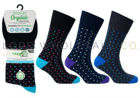Men's Spots 3 Pair Pack Wellness Organic Cotton Socks Shanghai by Eazy Grip