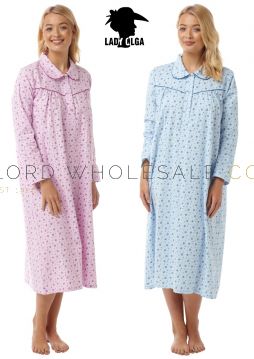 3035 Lady Olga Brushed Cotton Nightdresses