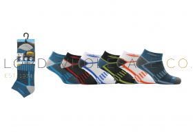 12-3536-Men's 3pk Assorted Design Trainer Socks 3536 by Pro Hike 4 x 3 Pair Pack