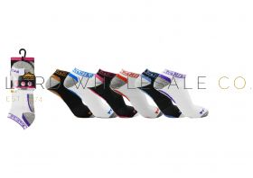 12-3539-Ladies 3pk Assorted Design Trainer Socks 3539 by Pro Hike 4 x 3 Pair Pack