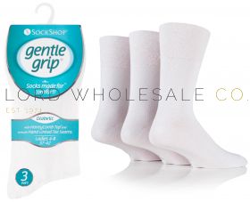 DIABETIC Ladies White Gentle Grip Socks by Sock Shop