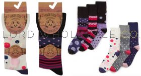 Ladies 3pk Bamboo Comfort Fit Spot Socks by Pandastick 12 x 3 Pair Packs
