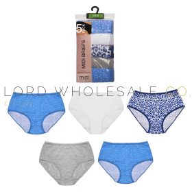 Ladies 5 Pack Animal & Spot Midi Briefs by Anucci Underwear