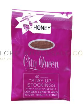 Longer & Wider Stay Ups 40 Denier by City Queen 12 pairs