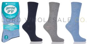 DIABETIC Ladies Blues Gentle Grip Socks by Sock Shop
