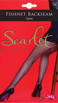 Fishnet Backseam Tights by Scarlet by Silky 6 pairs