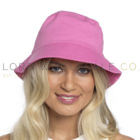 08-GL1115-Ladies Plain Pink Cotton Bucket Hat by Foxbury 12 Pieces