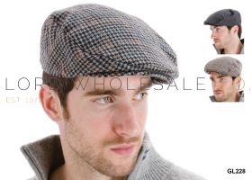 Mens Flat Caps with Wool GL228 12 pieces