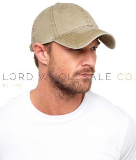 Men's Stonewashed Baseball Cap, Olive, by Tom Franks, 1 Piece