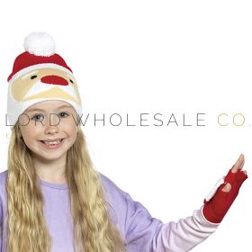 Kids Santa Design Hat & Mitten Set by RJM 12 Pieces