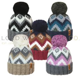 Ladies Mohair Effect Hat With Pom Pom by Rock Jock 12 pieces