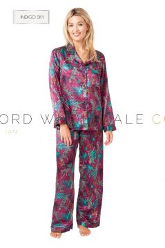 Ladies Jungle Cheetah Print Long Sleeve Pyjamas by Indigo Sky