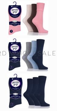 Ladies Assorted Mixed Plain Socks by Gentle Grip 12 Pairs