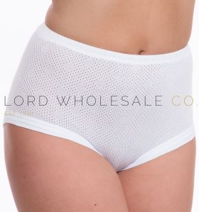 Ladies Cotton Eyelet Cuff Leg Brief