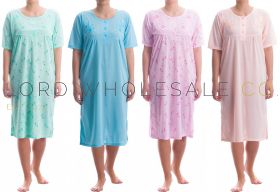 Cotton Rich Jersey Short Sleeved Nightdresses by Romesa/Lucky 10 pieces