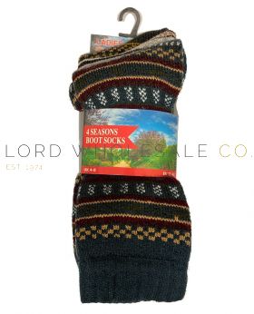 Ladies Four Seasons Nordic Boot Socks 4 x 3 Pair Pack