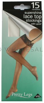 Pretty Legs Super Shine Lace Top Stockings