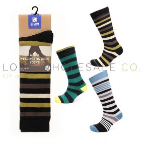 Men's Assorted Designs Wellington Boot Socks by Stormridge 12 pairs