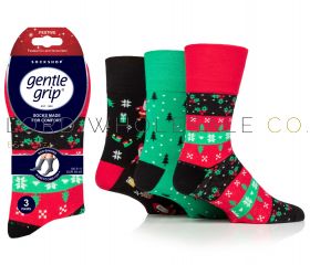 Mens HO HO HO Festive Christmas Gentle Grip Socks by Sock Shop