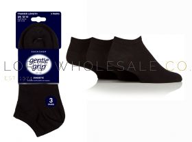06-SOMPT41J3-BIG FOOT Men's Diabetic Black Gentle Grip Trainer Socks by Sock Shop 3 Pair Pack