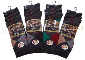 Mens Argyle Lambs Wool Blend Socks