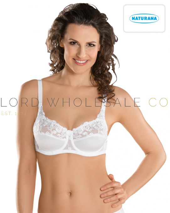 Satin & Lace Underwired Bra by Naturana 87543 - Lord Wholesale Co