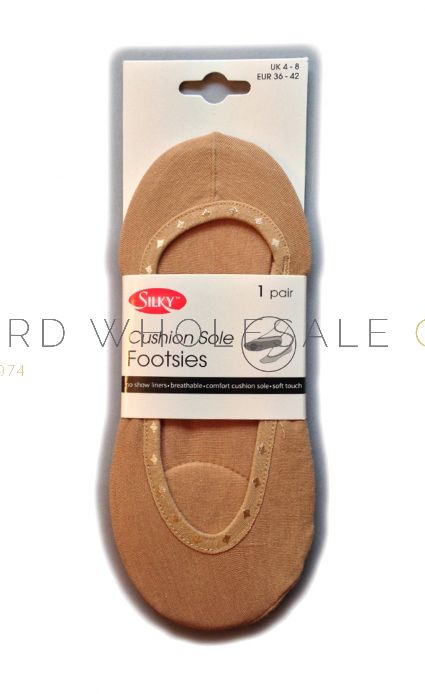 Invisible Cotton Cushion Sole Footsies Pair Pack by Silky 12 pairs