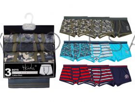 Older Boys Cotton Rich 3 Pack Trunks 12 Packs of 3 Pairs