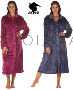 Ladies Sweet Embrace Soft Feel Embossed Button Gown By Lady Olga