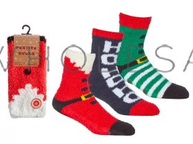 Mens Christmas Festive Socks With Grippers 6 Pairs