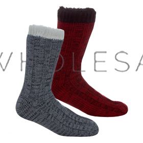 Mens Warm & Cosy Lounge Socks With Grippers by Pierre Roche  12 pieces