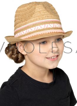 Girls Trilby Straw Hat by Tom Franks 12 Pieces