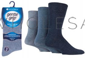 BIG FOOT Men's Plain Blues Gentle Grip Socks by Sock Shop