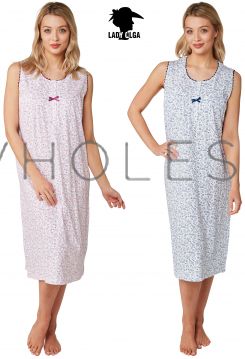 0102 100% Cotton Sleeveless Nightdress by Lady Olga